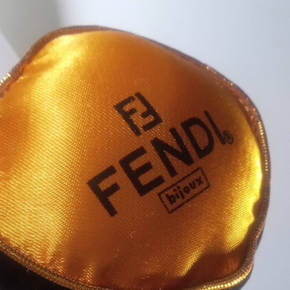 Fendi Bijoux Gold & Black Logo Jewelry Display Pillow Bolster 6” - Picture 6 of 9